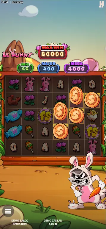 Le Bunny Hacksaw Super Kaskada czyszcząca wszystkie pasujące symbole